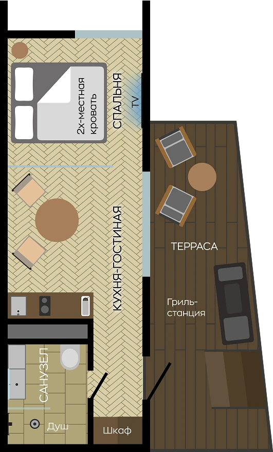 Планировка гостевого дома Люкс Хаус, Шерегеш — storey-1