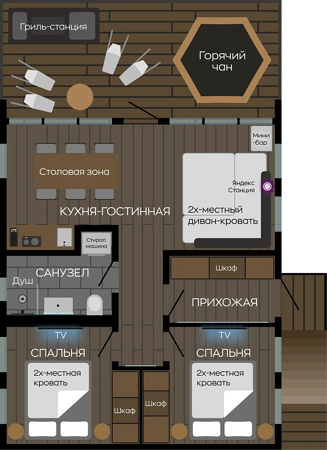 Планировка гостевого дома Люкс Хаус, Шерегеш — storey-1